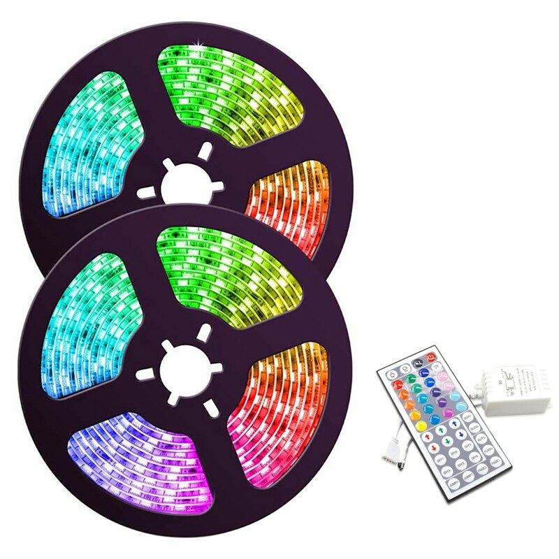 10M LED listwa oświetleniowa RGB 3528 600LED wodoodporne elastyczne światło listwa oświetleniowa z 44 kluczowym pilotem do sypialni boże narodzenie