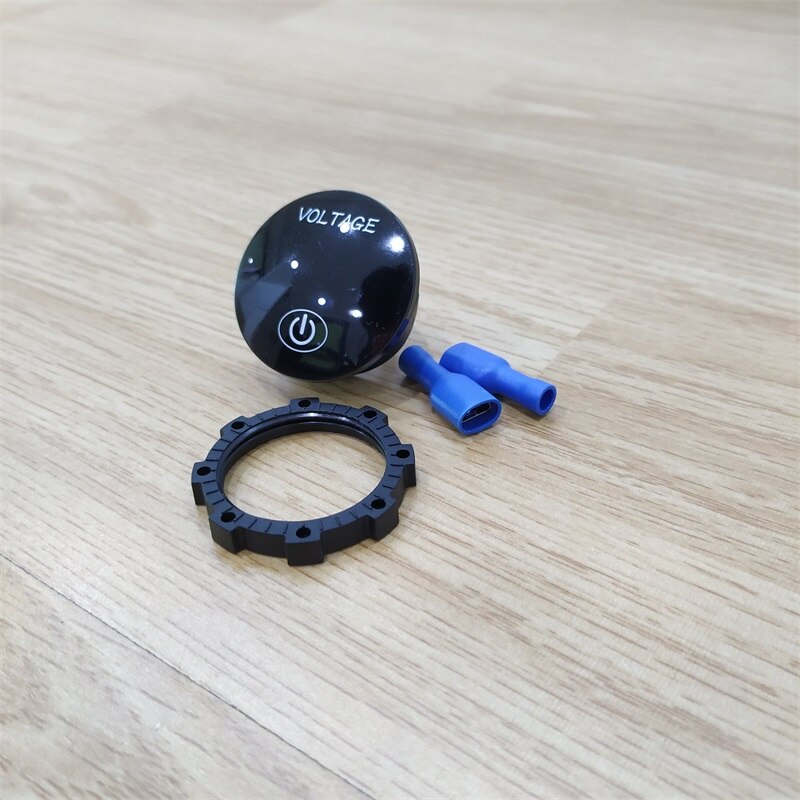 Auto Motorfiets Voltage Meter met Touch Schakelaar Ronde Waterdichte Auto Voltage Meter Boot DC 12-24V LED Panel digitale Voltmeter