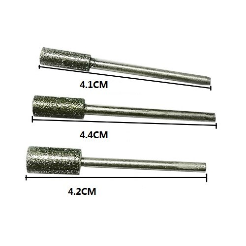 Chainsaw Sharpening Kit Rotary Sharpener Tool Chain Machine Kit Saw Blade Sharpener Guide Drill Adapter Head: 3PC Grinding Rod