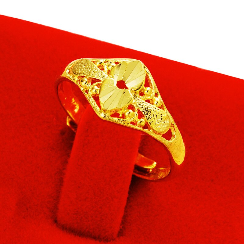 Bagues simples ondulées pour femmes, couleur or 24K, en cuivre pur, bague hypoallergénique, bijoux de mariage, de dames, nouveautés: NT1001Y-9