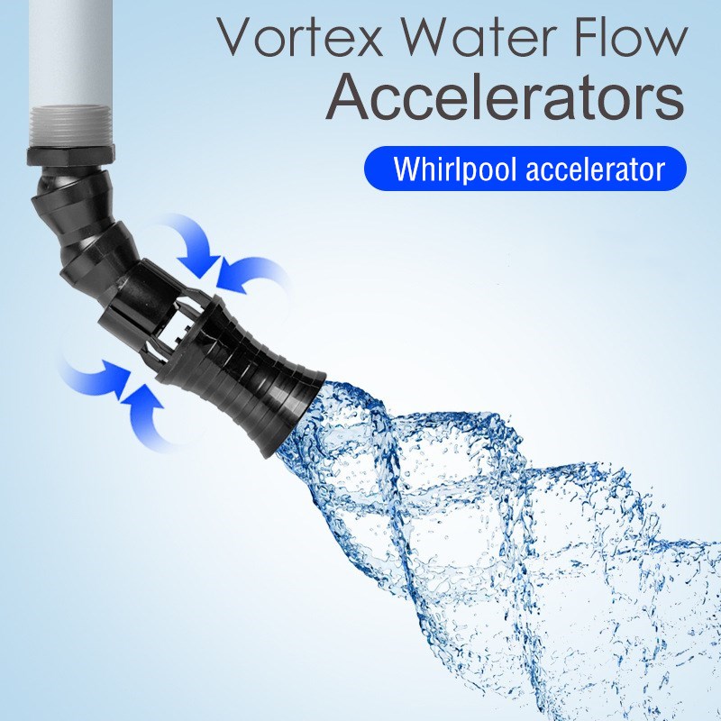 Wide Vortex Twist Water Flow Accelerators Adjustable Direction Aquarium Rotating Water Outlet Nozzle for Hose 1/2" 3/4'' 1"