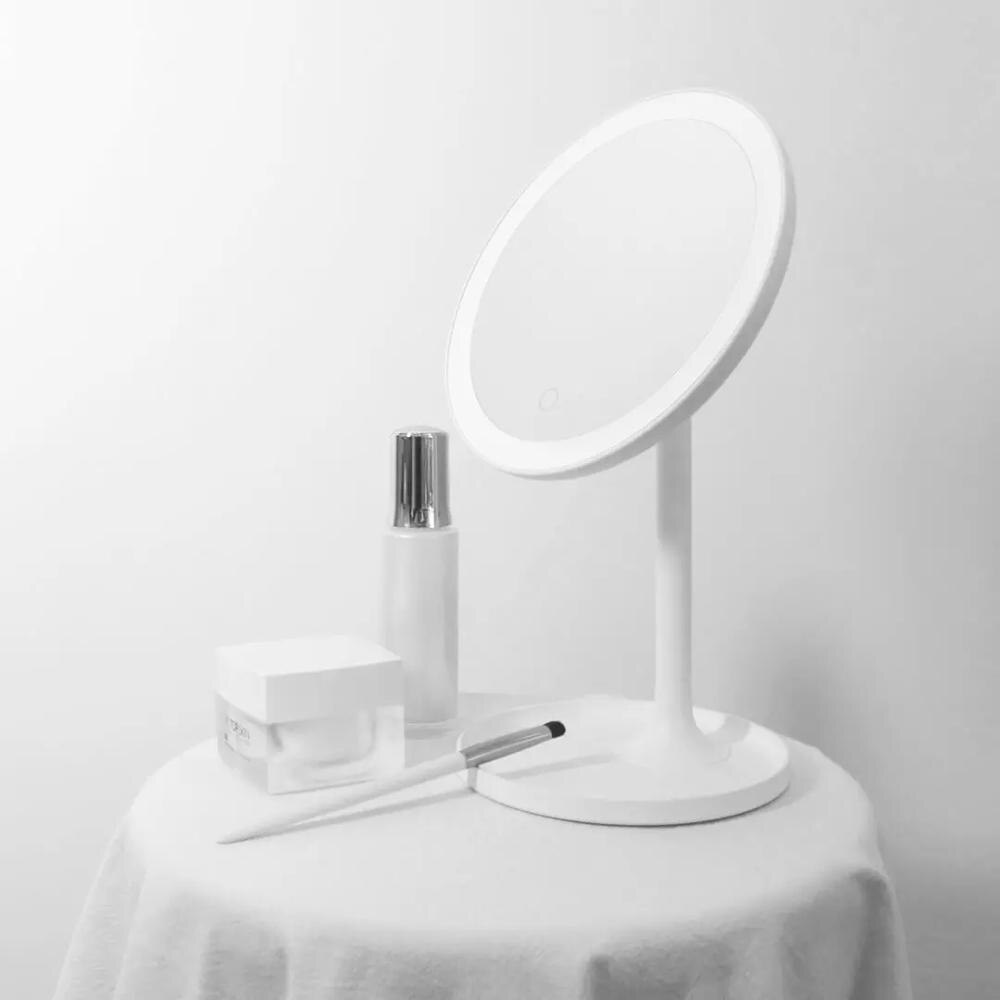 Espejo Xiaomi Mijia DOCO HD para maquillaje, espejo redondo de un lado con luz diurna de 360 °, pantalla táctil de carga USB, brillo ajustable Xiomi