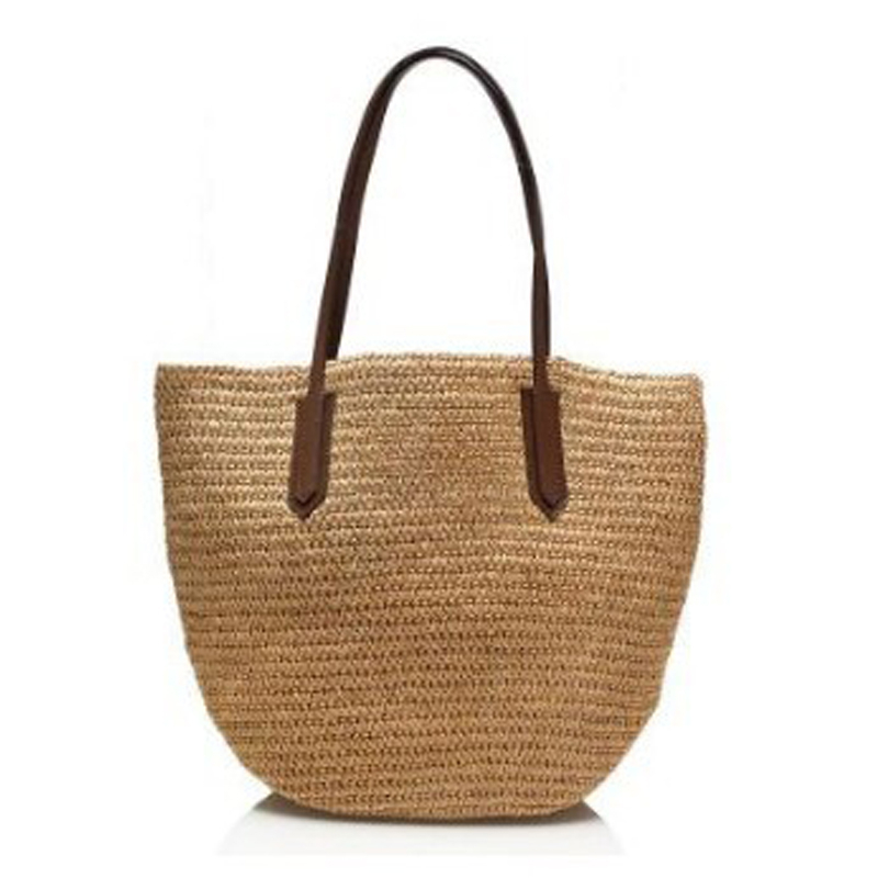 Zomer Zandstrand Strozak Vrouwen Enkele Schoudertas Papier Touw Boho Treval Sac: khaki