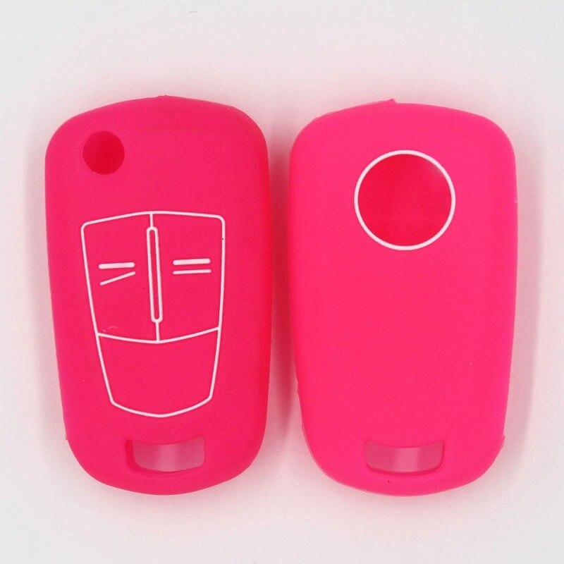 Siliconen 3 Knop Afstandsbediening Sleutel Autosleutel Siliconen Case Voor Opel Astra H Corsa D Badge Embleem Meriva Vauxhall Voor opel Corsa: Rose Rood