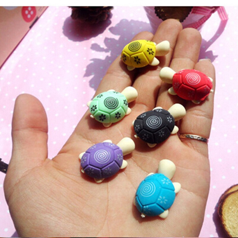 10 PCS Turtle Shaped Pencil Eraser For Kids Students Rubber Erasers Cleansing Stationery Product Children Office School Supplies