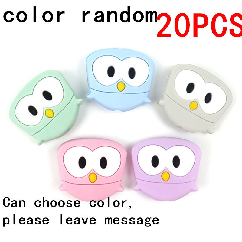 Anneau de dentition en Silicone | Chouette, perles Animal bébé, collier de dentition, perle de alimentaire, anneaux de dentition, pour infirmière: MIX