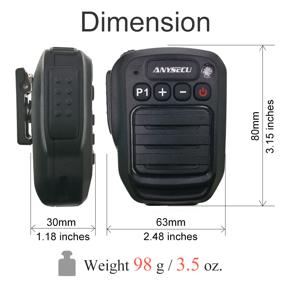 Anysecu Draadloze Microfoon Luidspreker HB980-K Met K Connector Voor Baofeng UV-82 UV-5R UV-888S TH-UV8000d Walkie Talkies