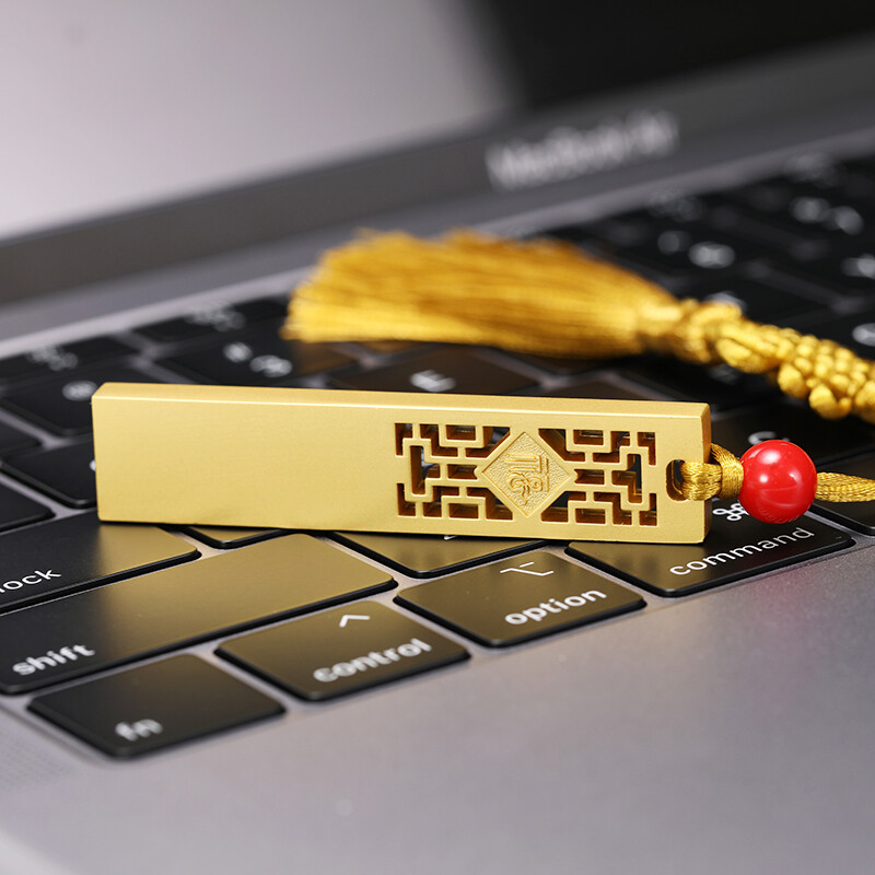 BINFUL Metall Ich bin chinesischen Stil USB 512 GB 256 GB 16 GB 32 GB 64 GB U-Disk Kreatives USB-Blitz-Laufwerk USB-Stock-Laufwerk Blitz Individuelles Logo: Gold / 64GB