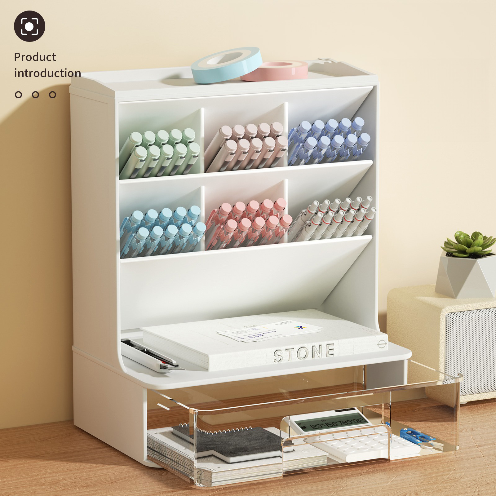 Kontor skrivebordsorganisator papirvarer arrangører opbevaring opsætning tilbehør skrivebord penholdere lyserøde gadgets