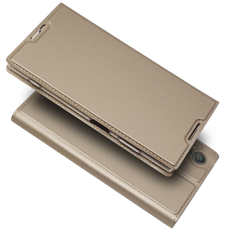 TIKONO For Sony Xperia XA1 Plus Case XA1Plus 5.5 Luxury Leather Flip Book Cover Phone Bags Cases for Sony Xperia XA1 2 Xper XA1+: Gold