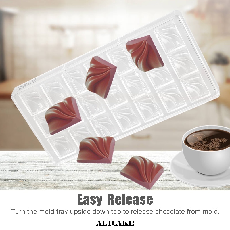 3D Polycarbonate Chocolate Molds Tray Forms For Baking Chocolate Bar Cake Thick Mould Pastry Tools for Bakery Mold