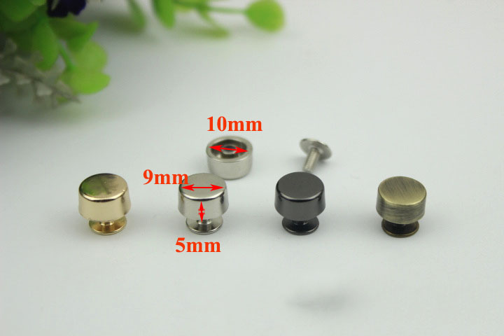 20pcs Meetee Rivets Nails for Bag Hardware Handbag Decorative Studs Button Nail Metal Buckles Clasp Snap Hook DIY Leather Craft: GunBlack / No6-10x9x5mm