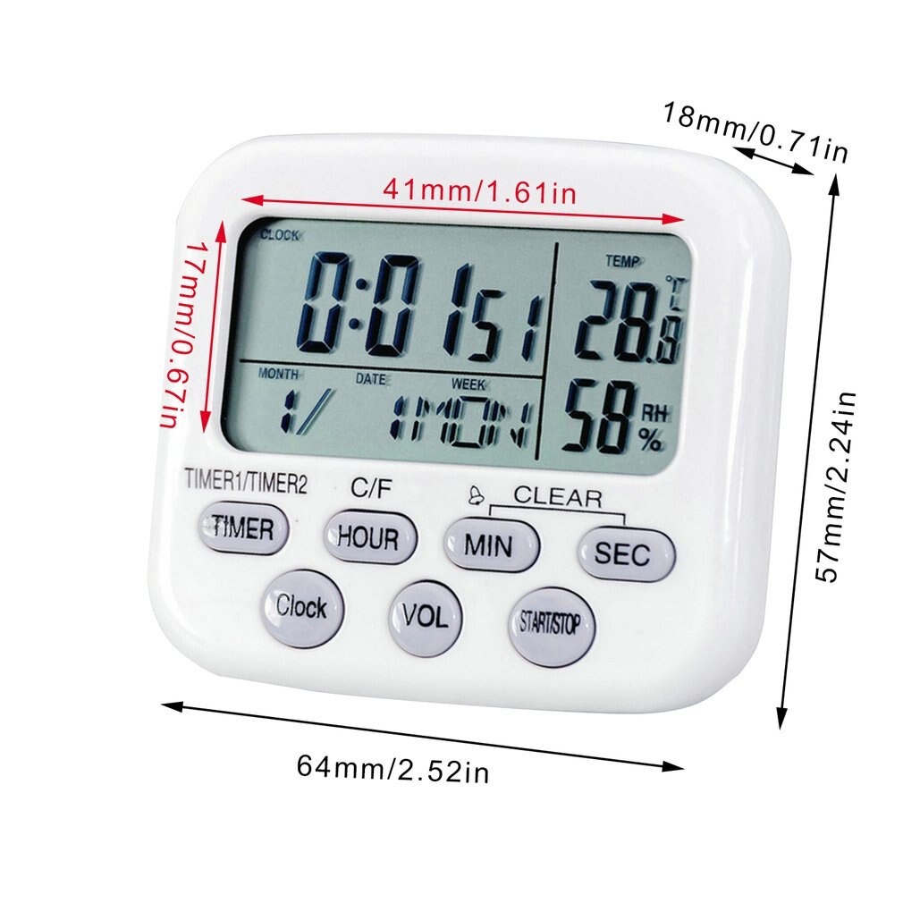 Mini Digital Kitchen Time Timer Magnetic Clock Stop Watch Study Cooking Shower Countdown Electronic Lap Timer Kitchen Gadgets