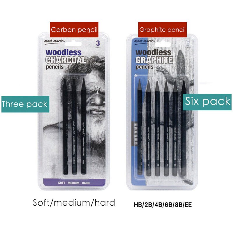 3/6 set of black carbon pen for sketching, carbon drawing pencil, sketching highlight pen for art students