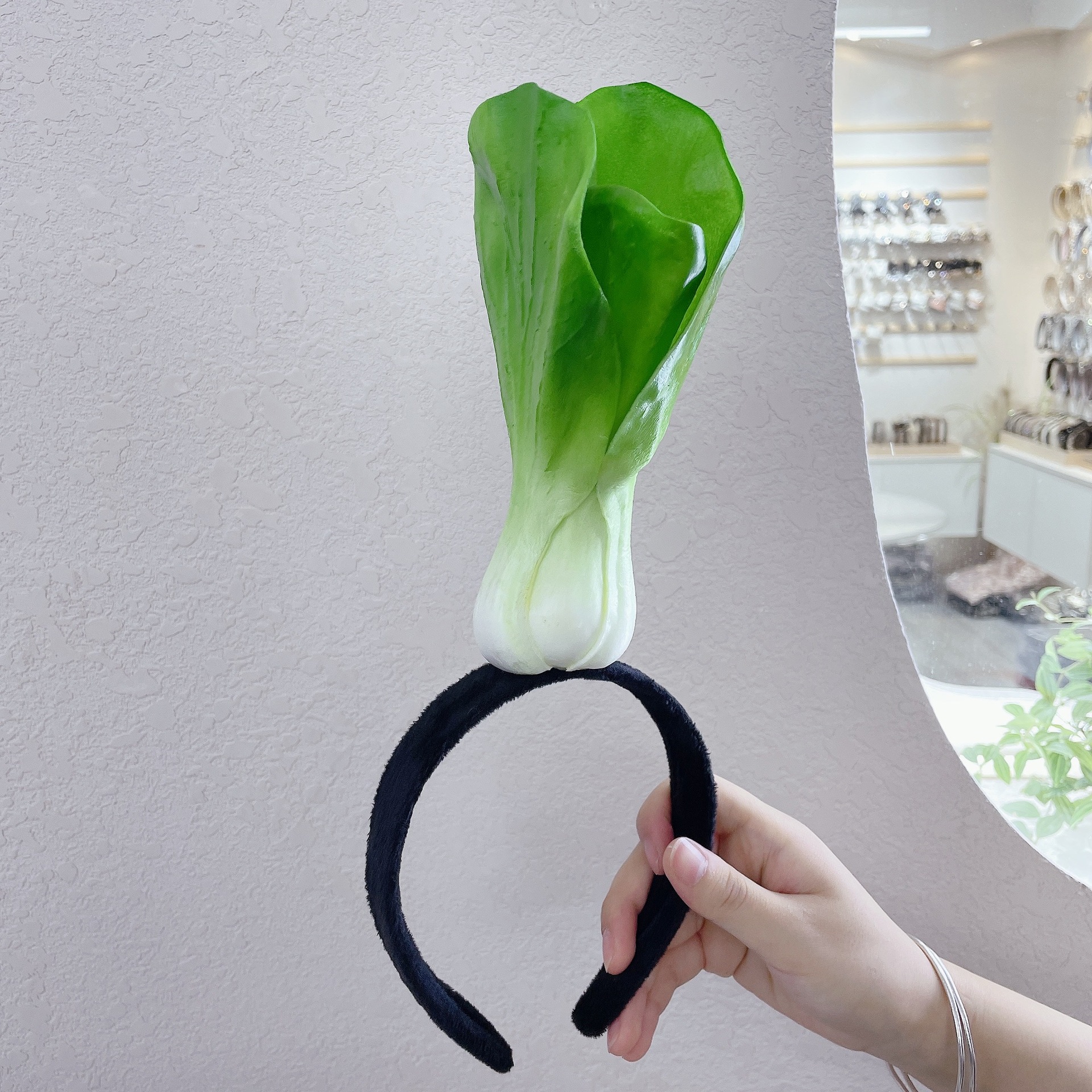 Divertido aro para el pelo tipo sándwich, diademas para frutas y verduras, diadema para de Cosplay para mujeres y niñas, tocado de felpa, accesorios para el cabello: Blanco
