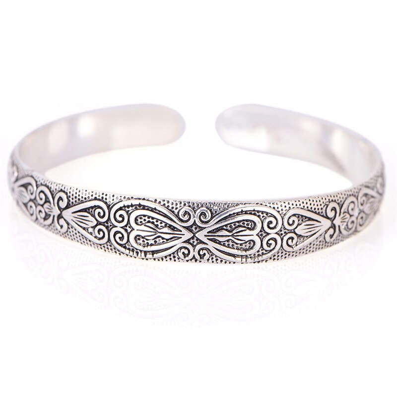 Retro Boho Wristband Carve Heart Thai Brand Bangles Bracelet Black Bracelet Men Women Jewelry