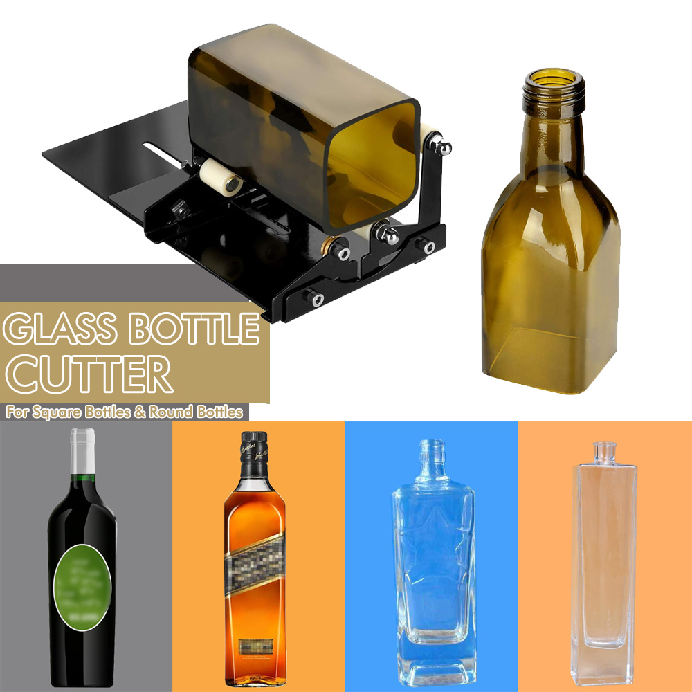 Glass Bottle Cutter Tool DIY Square Round Wine Beer Glass Sculpture Cutter Machine Beer Glass Cutting Bottle Holder