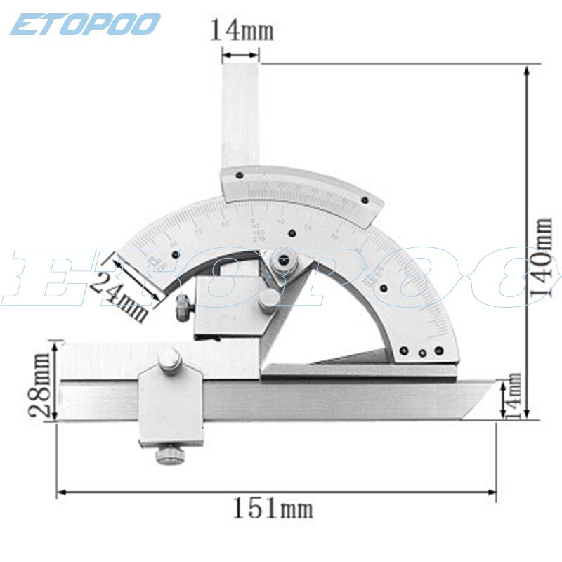 0-320 Degree Universal angle ruler Multi-function Angle measuring instrument protractor tools