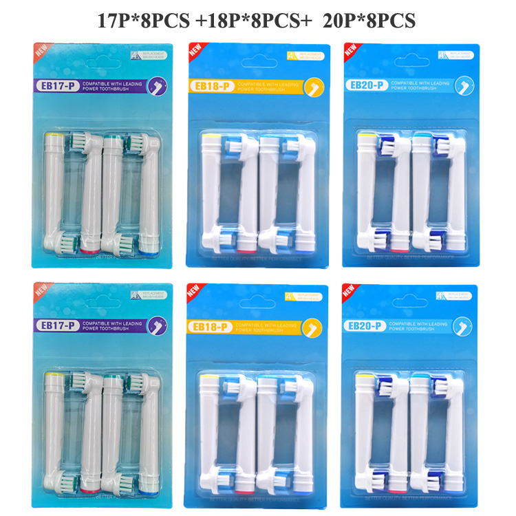 20Pcs Opzetborstel Voor Oral B Tandenborstel Vervanging Elektrische Borstel Floss Reinigen, Precisie Reiniging 3D Whitening,: MULTI
