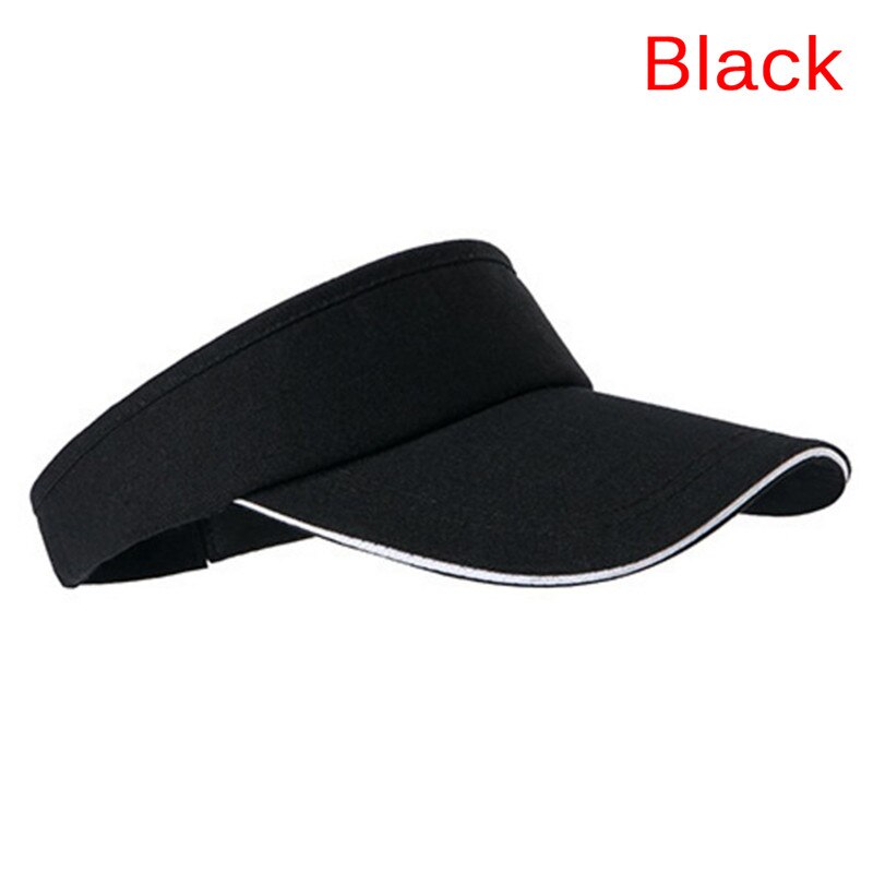 Cotton Cap Adjustable For Running Tennis Golf Unisex Empty Top Summer Visor Sun Plain Cap Women Sunscreen Hats: black