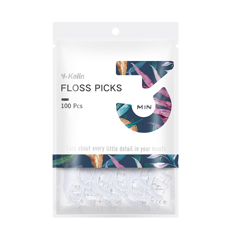 Y-Kelin Dental Floss Picks Toothpick Teeth Stick Tooth Oral Healthy Care 100/200/300 pcs/Packs Cleaning: MULTI