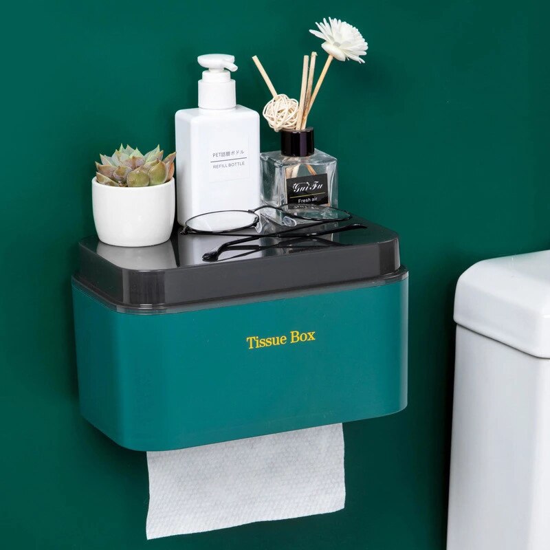 Waterproof Tissue Box Bathroom Paper Towel Storage Rack Wall-mounted Toilet Tissue Holder Paper Holder Wc Accessories