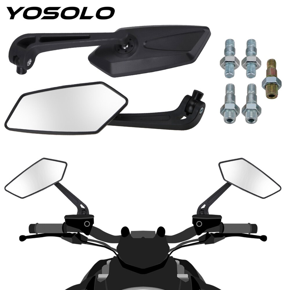 Yosolo Motorfiets Achteruitkijkspiegels Voor Café Racer Universeel Zwart Motorfiets Accessoires Zijspiegels