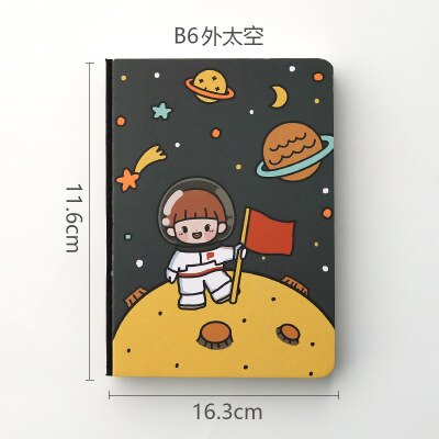 A6 Cute Girl Coloring Notebook Portable Illustration Weekly Planner Notepad Travelers Journal Diary Notebook: 3