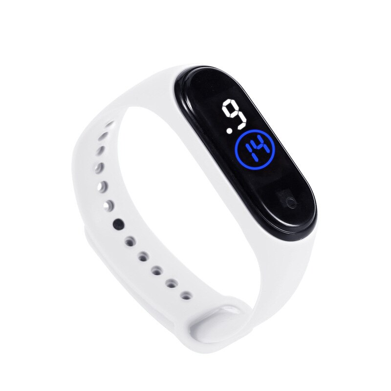 Hvidt blåt lys led sportsure børn gummirem digital børne ur til piger drenge girt relogio masculino herre relojes: Hvid