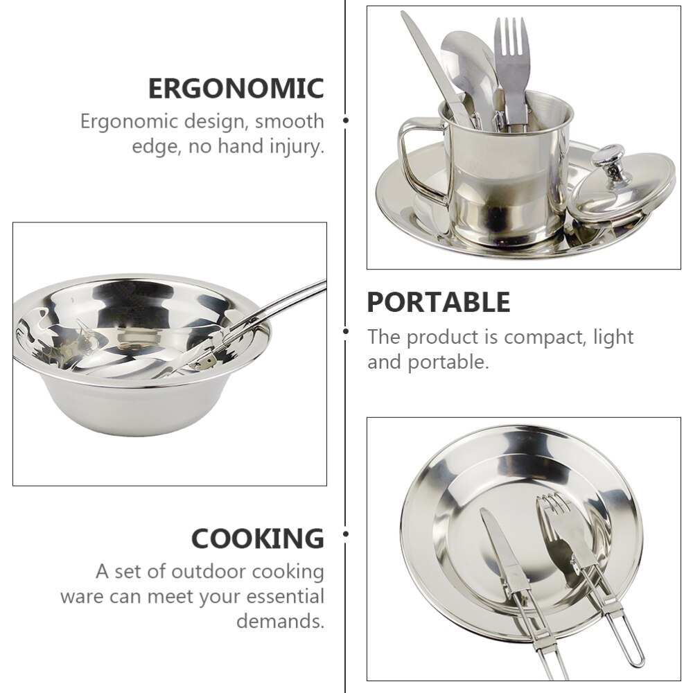 1 Set of Camping Cookware Portable Cooking Equipment Outdoor Camping Cookware