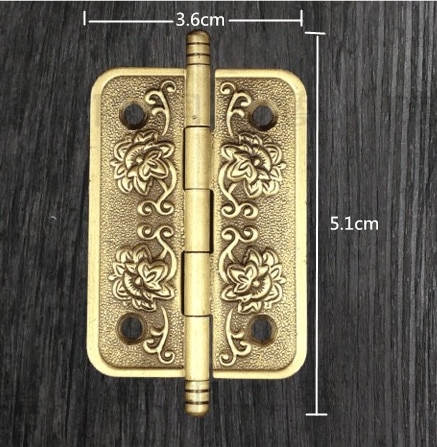 Hardware accessoires koperen scharnier lederen verborgen scharnier Chinese antieke meubelen van koperen fittingen 3.6 cm * 5.1 cm