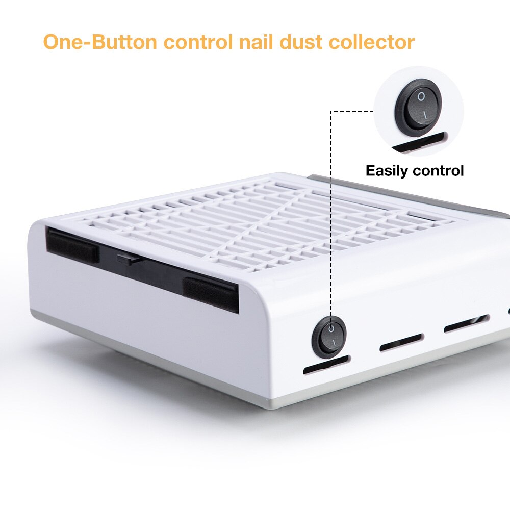80W Nail Vacuum Cleaner Nail Dust Collector Manicure Machine Tools Strong Power Nail Fan Art Manicure Salon Tools