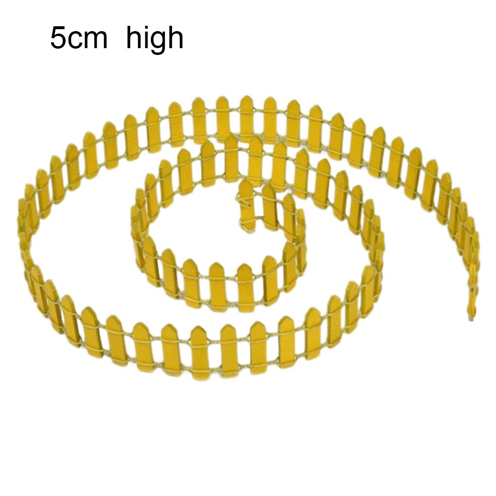 100x5cm/100x3cm DIY Mini Small Fence Barrier Wooden Craft Miniature Fairy Garden Terrarium Doll Branch Palings Showcase Decor: 5cm yellow