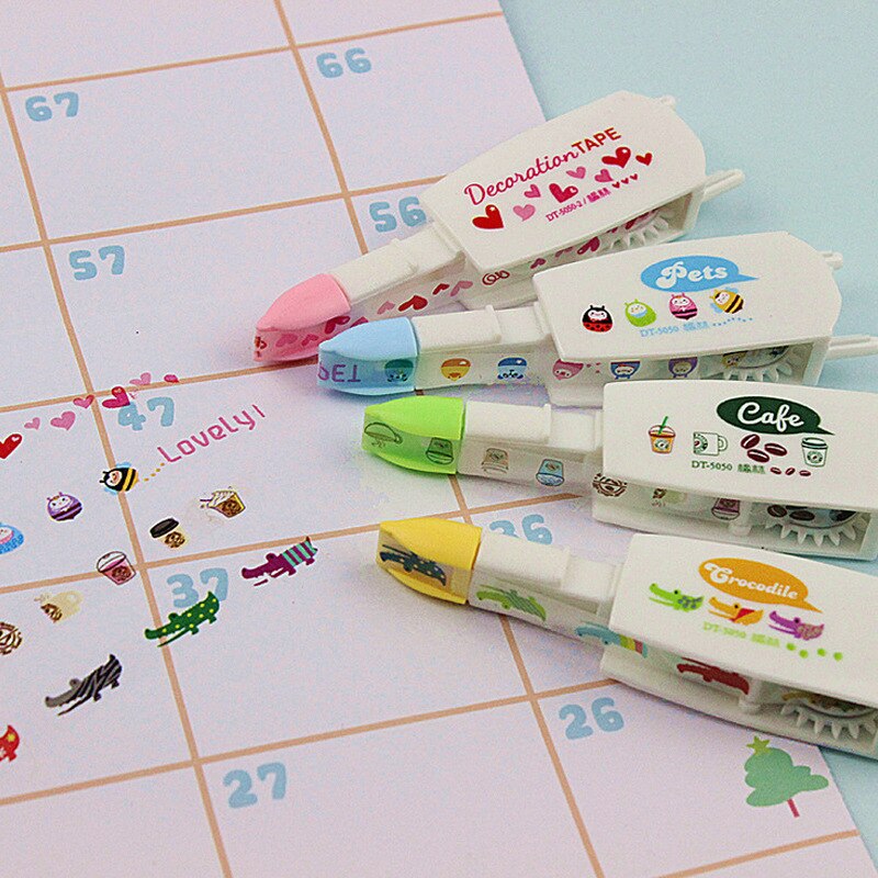 4 Stks/set Korea Creatieve Correctie Tape Refill Pack Leuke Sticker Voor Kids Cartoon Speelgoed Leermiddel