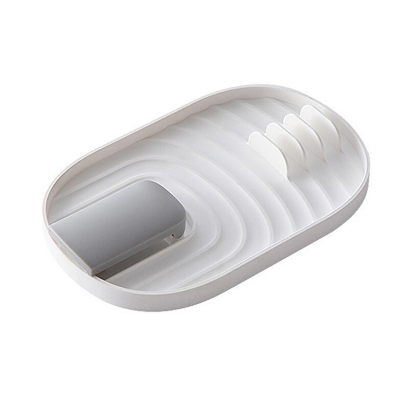Pot Deksel Spatel Houder Rekken Gereedschap Pollepel Lepel Rest Holder Gebruiksvoorwerp Multiuse Organizer Opslag Pad Keuken Opslag Plank Kookgerei: white