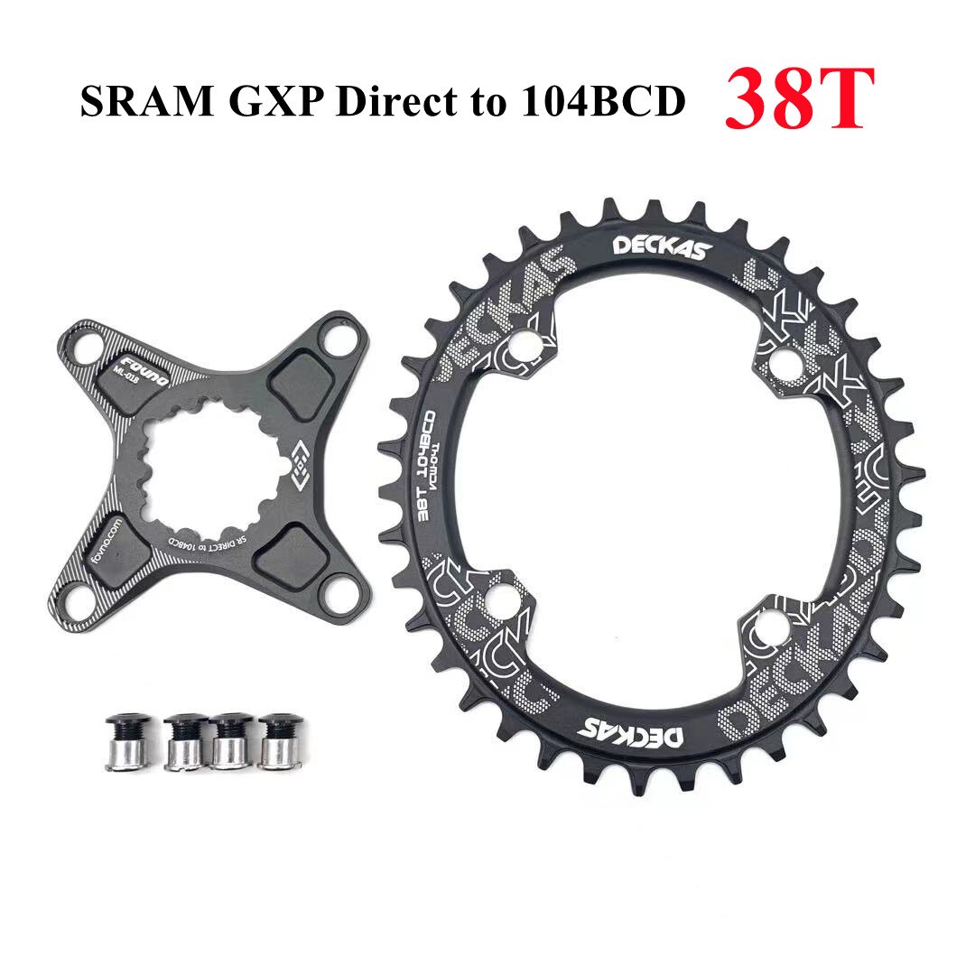 Deckas-Anillo de cadena para bicicleta GXP Direct a 104BCD 32T 34T 36 38T, 6mm Offset para sram XX1 Eagle X01 GX X1 X0 X9, manivela de bicicleta: GXP to 104BCD 38T