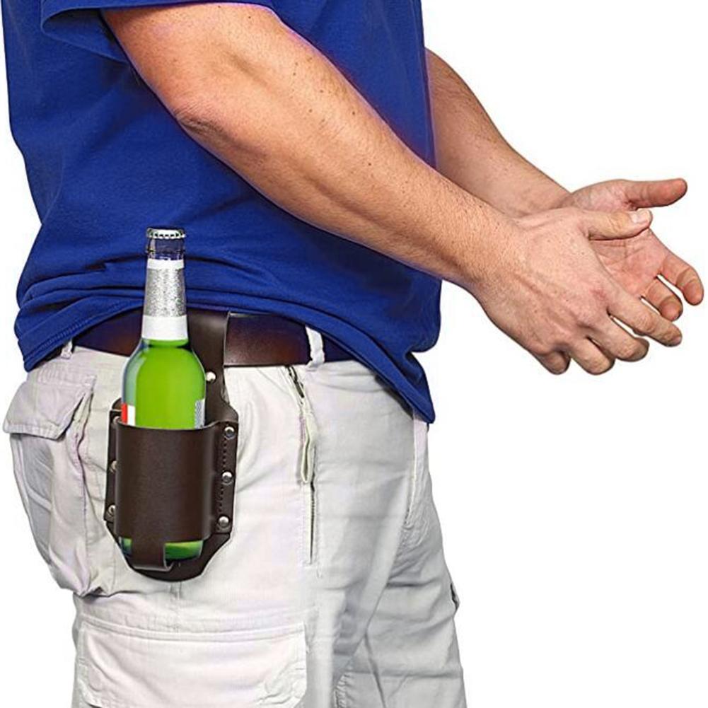 Porte-bouteille de bière classique en cuir étui à bière pour Cowboy de fête Barbecue