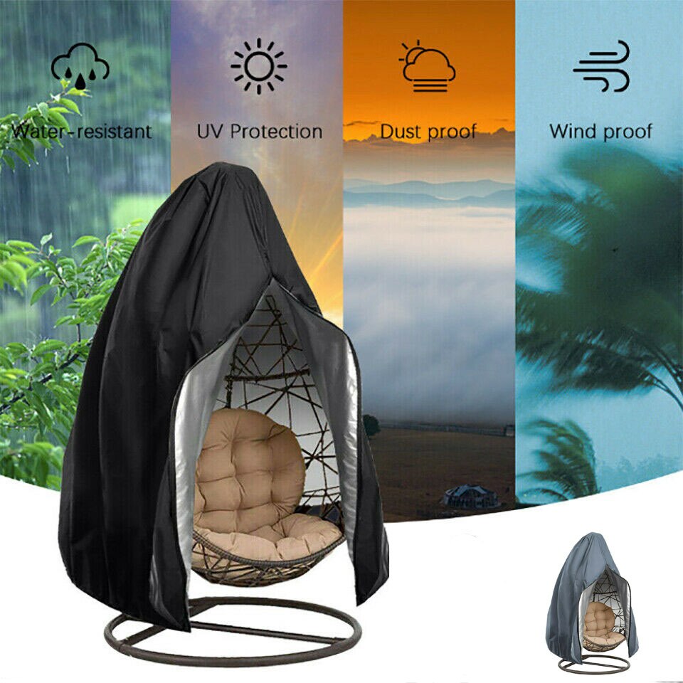 Ao ar livre pendurado ovo cadeira capa à prova dwaterproof água pára-sol pátio cadeira poeira capa de chuva protetor swing chair cover uv capa protetora