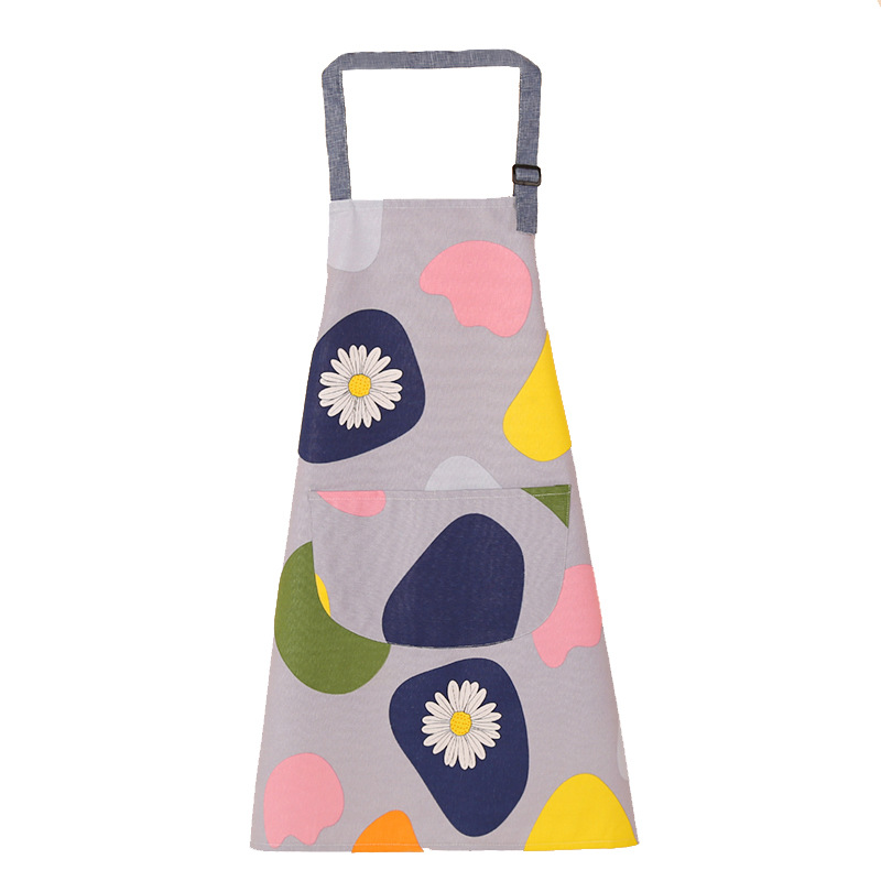 Printed Women Kitchen Aprons Pure Cotton Thickened Adult Home Cooking Baking Coffee Shop Cleaning Aprons