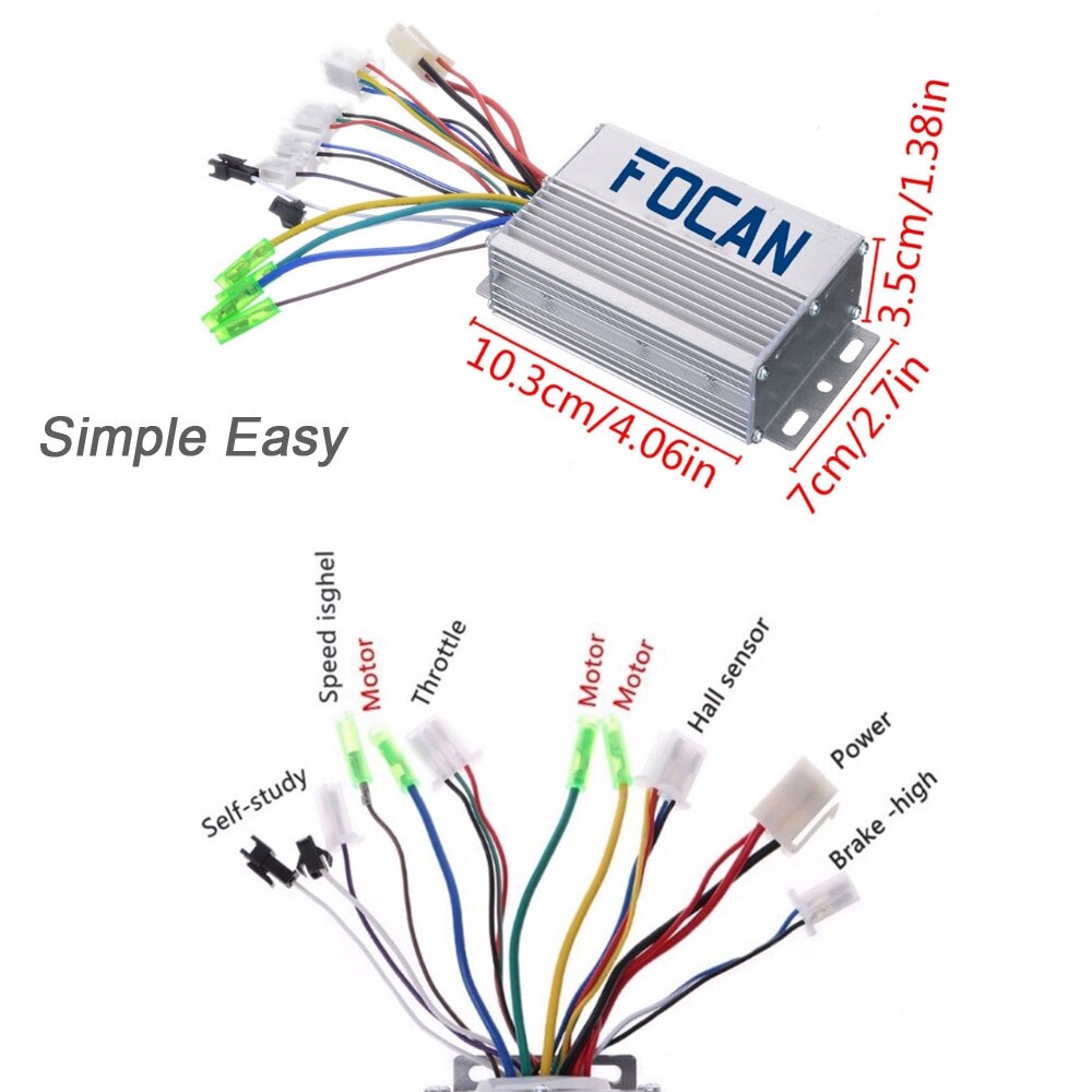 FOCAN accessori per bici elettriche di alta qualità Controller motore Brushless DC 36V/48V 350W per Scooter elettrico per bici elettrica
