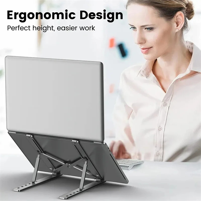 Bærbar laptop-stander, foldbar notebook-støtte, baseholder, justerbar riser, kølebeslag til bærbar computer og tablet-tilbehør