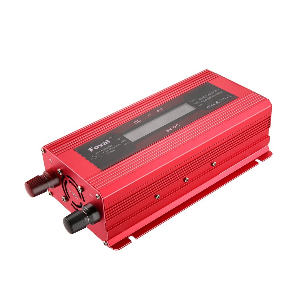 Protección Universal contra sobrecarga de cortocircuito inversor de energía Solar de coche DC 12/24V a AC 220V modificado convertidor de onda sinusoidal