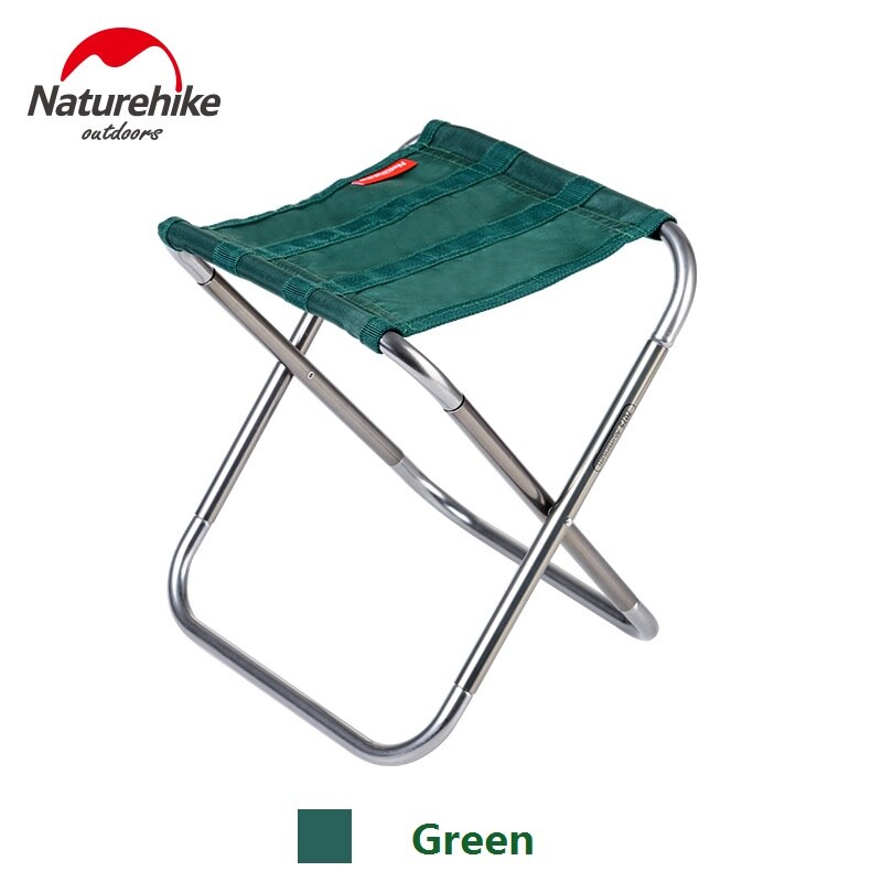 Naturehike fabrik sælger udendørs bærbart aluminium foldetrin skammel camping fiskestol campingudstyr 272g: Grøn