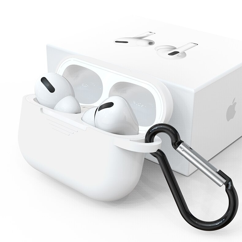 Silica Gel Case For Airports Pro Candy Color Bluetooth Wireless Earphone Cover For Airports Pro Cover Headphone Charging Coque: White