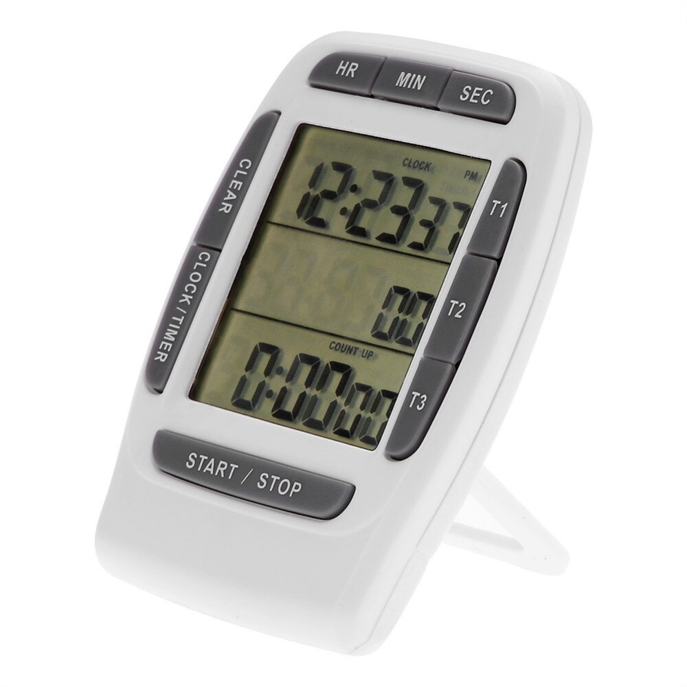 Portable Digital Multi-channel 3 Channels LCD Timer Accurate Timing Countdown Clock