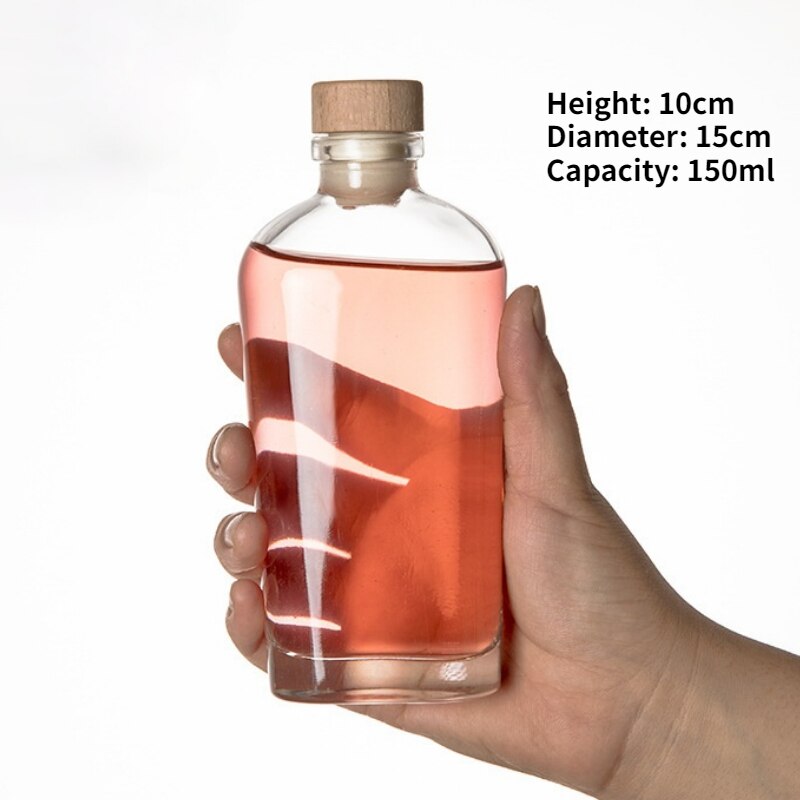 140-250ml Mini Diamond-Shaped Small Wine Bottle with Cork Stripes Whiskey Brandy Vodka Shochu Fruit Wine Hip Flask Decanter: MULTI