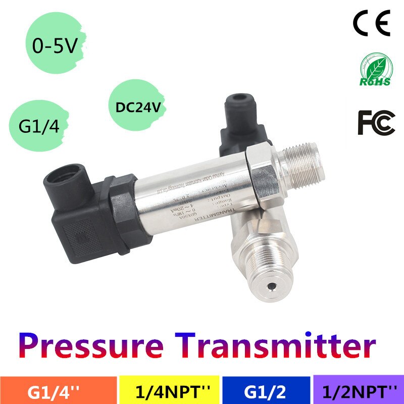 0-5V output 12-36V water oil fuel gas air pressure transmitter stainless steel pressure transducer QDX50