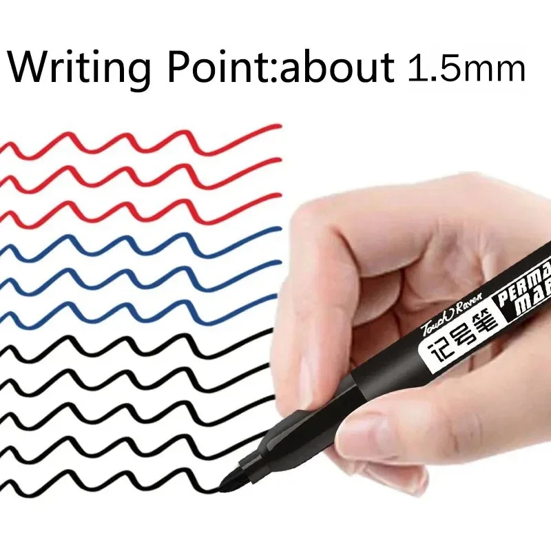 1,5 mm permanenter Farbmarkierungsstift, Zeichenmarker, auf Ölbasis, wasserfest, schwarze Tinte, Skizzenstifte, Schreibwaren, Kunst, Schulbedarf
