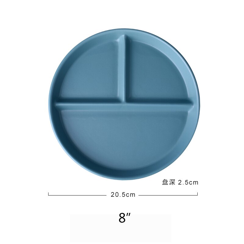 Compartiment de vaisselle en céramique assiette à Dessert fruits aliments pour bébé, plateau de service couleurs pures: D
