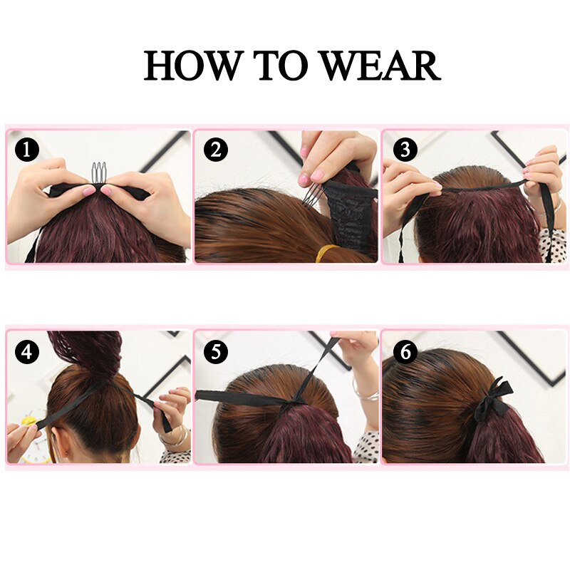 Synthetic Ponytail Wate Wave Long High Temperature Fiber Tie on Hair Extensions For Girls Party Clip in Hairpieces OLD STREET